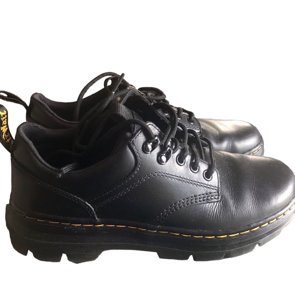 Dr Doc Martens Reeder Black Leather Lace Up Oxfords - Picture 3 of 12